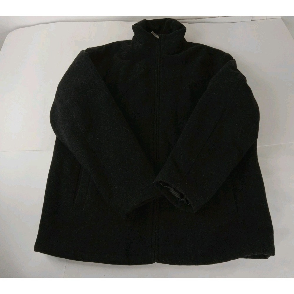 Claiborne Outerwear Coat Jacket Men's Size M Dark Gray Full Zip Lined 100% Wool